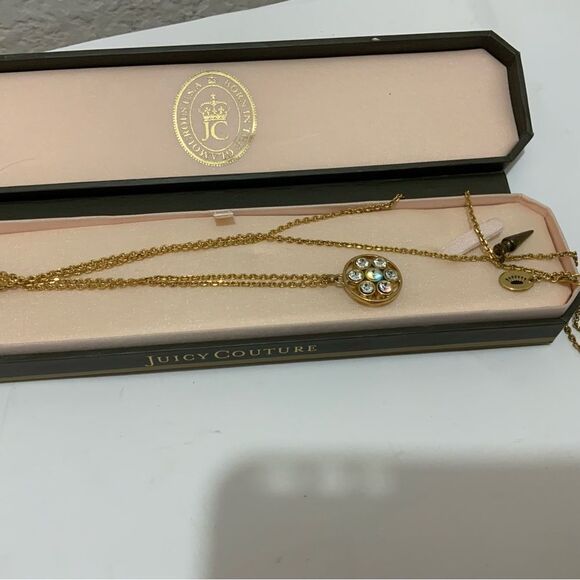 JUICY COUTURE Necklace Crystal Charm Pendant Long - Picture 3 of 7